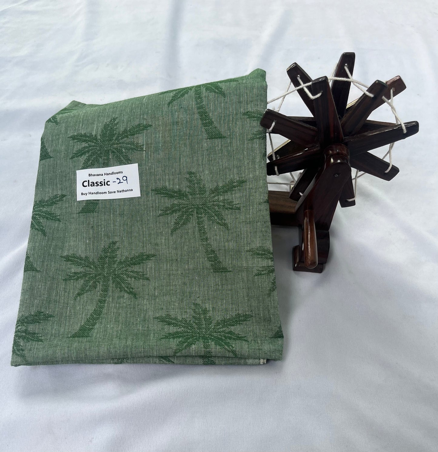 Handloom Weave 1mtr Blouse 3 Pieces Gray, Brown and green shade