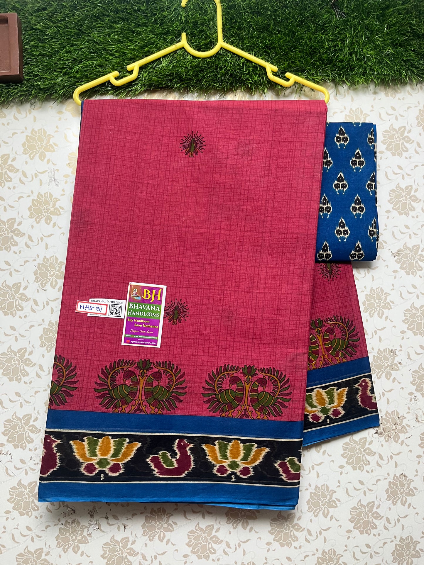 Karishma Cotton Saree With Dark Pink Colour