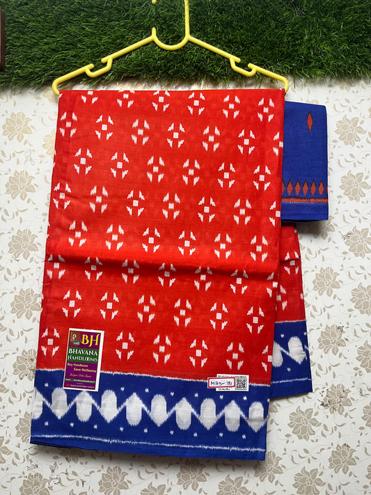 Premium Mul Mul Cotton Saree With Red Colour