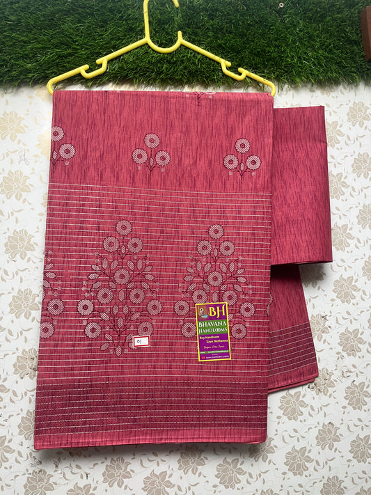 Office Wear Digital Printed Cotton Saree With Red Colour