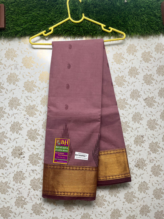 Venkatagiri Handloom Cotton Saree With Purple Colour