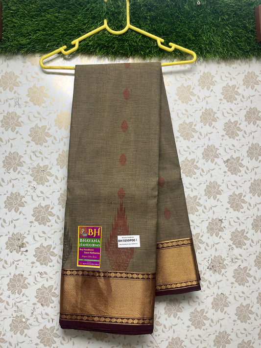 Venkatagiri Handloom Cotton Saree With Grey Colour