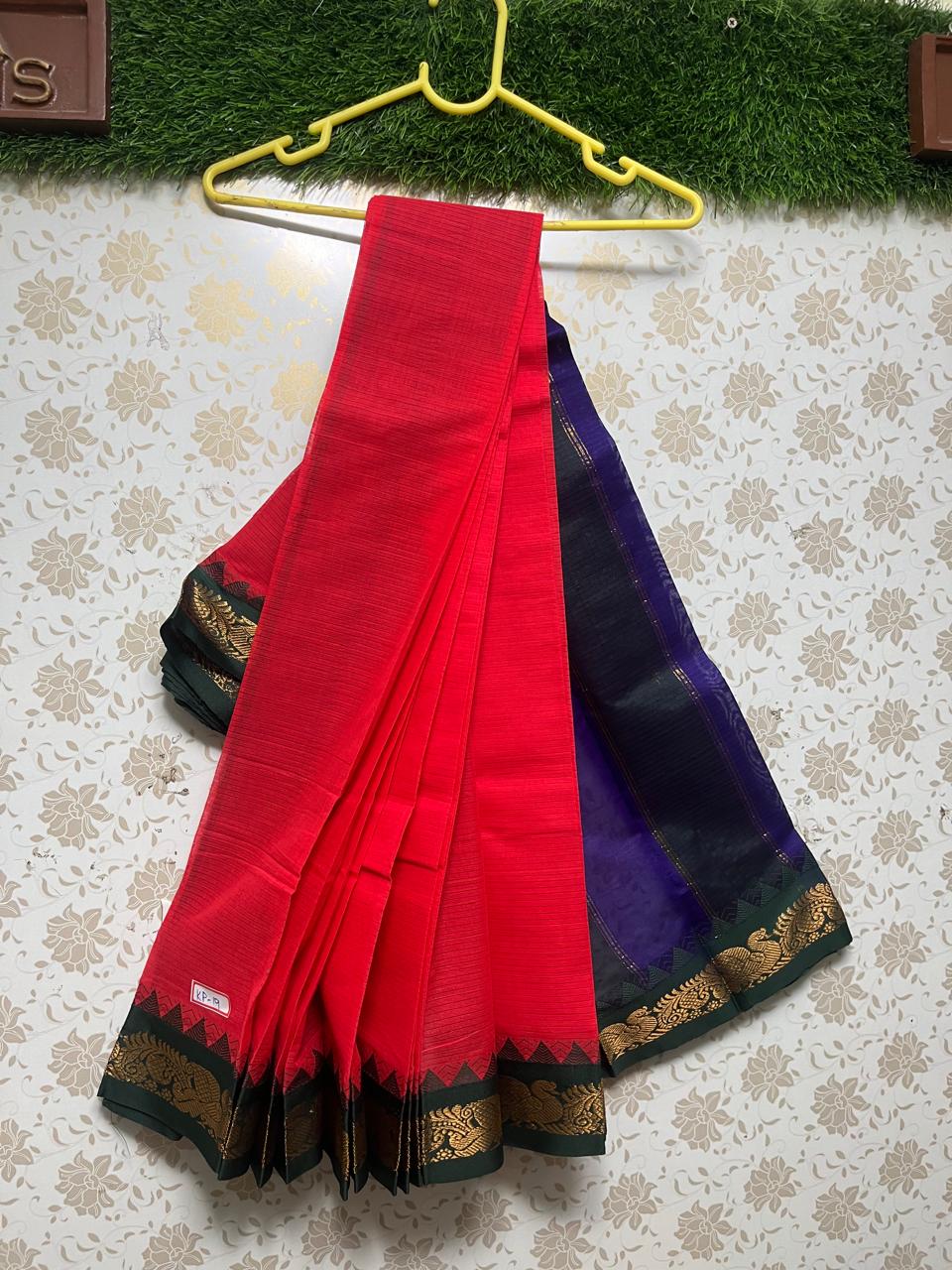 Handloom Mini Gadwal Cotton Saree With Pink Colour