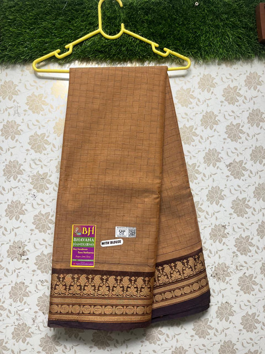 Kanchi Cotton Saree With Mustard Colour