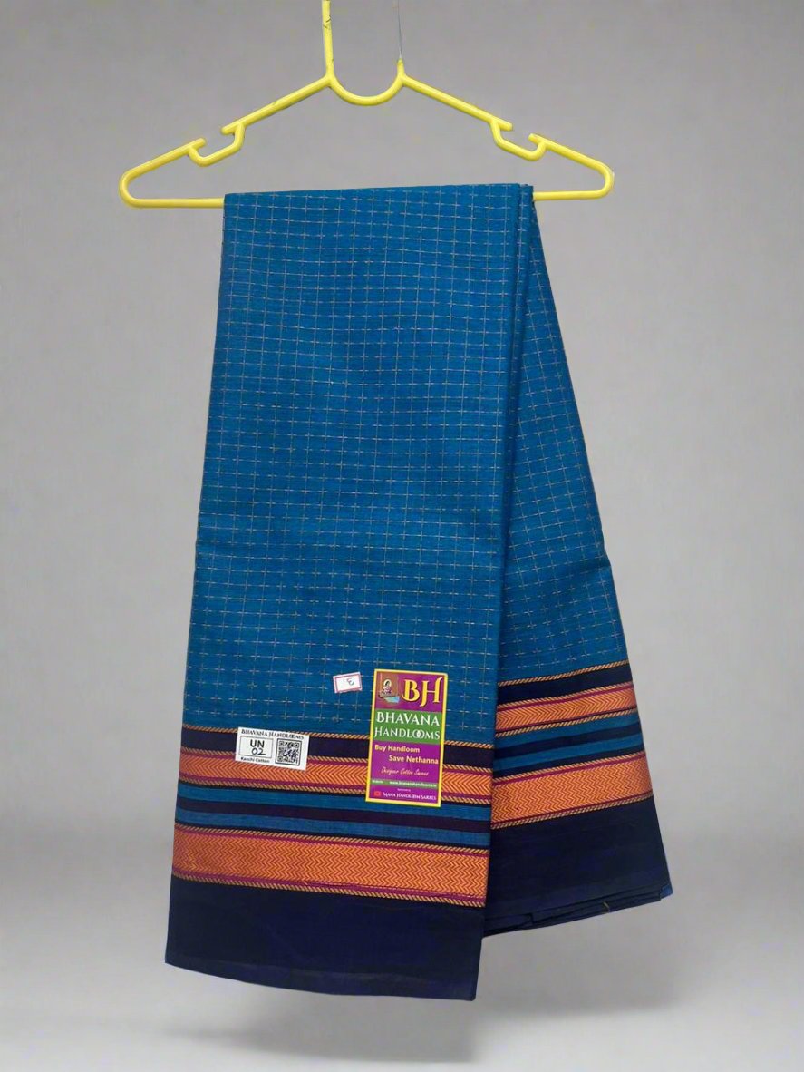 Kanchi Cotton Saree With Blue Colour