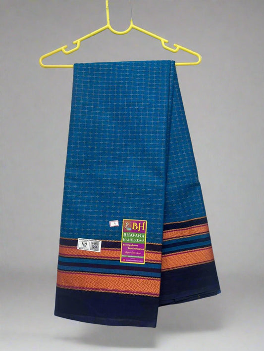 Kanchi Cotton Saree With Blue Colour