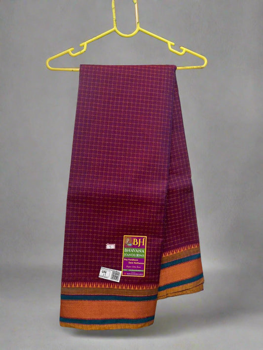 Kanchi Cotton Saree With Maroon Colour