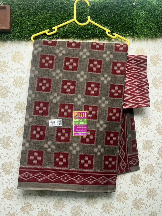 Karishma Cotton Saree With Grey and Red Colour