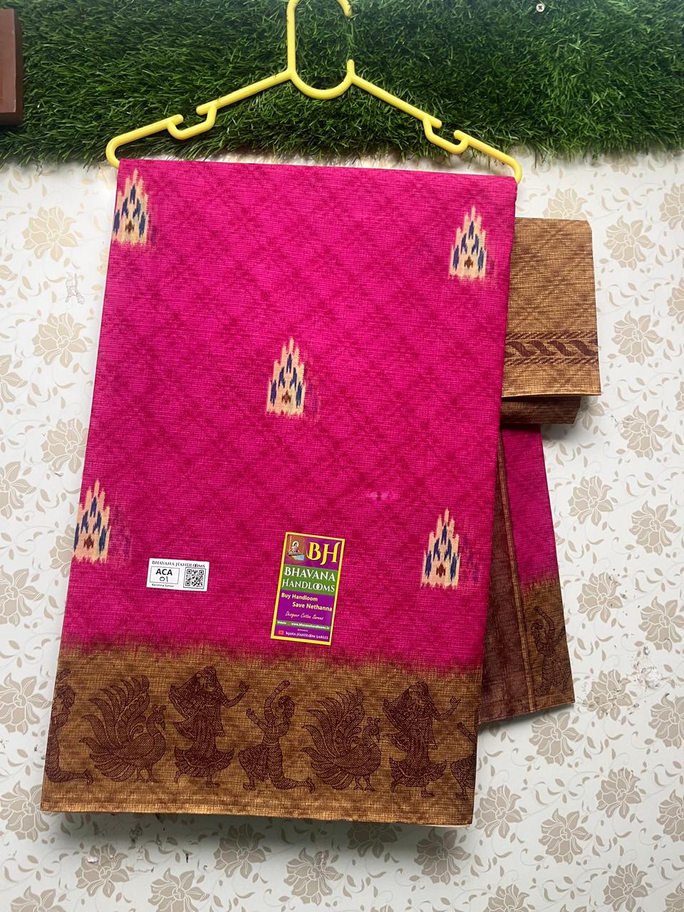 Karishma Cotton Saree With Pink Colour