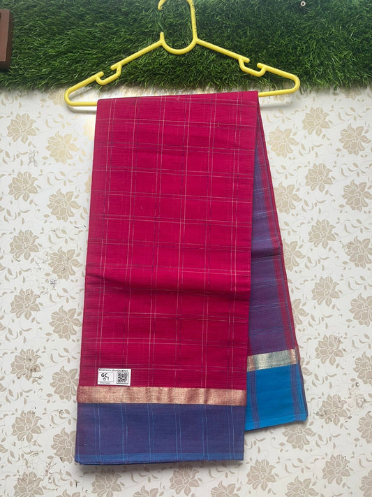 Handloom Wooven Daily Wear Cotton Saree with Red Color