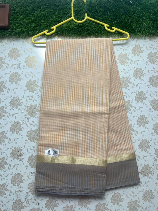 Handloom Wooven Daily Wear Cotton Saree with Mustard Color